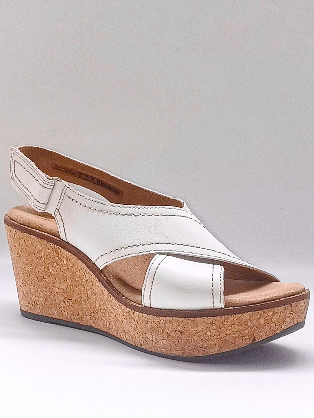 New Clarks Aisley Tulip White Leather Sandal - Women's Slingback Comfort Pump 9